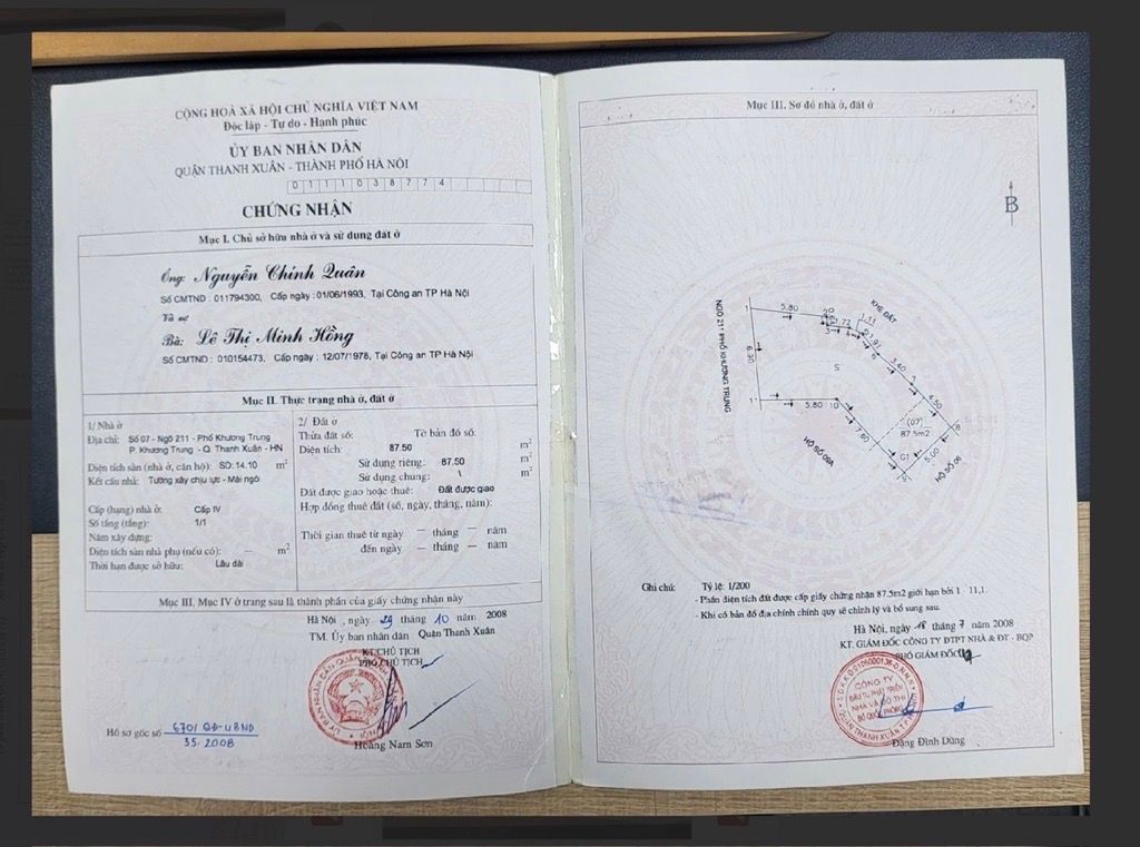 Bán nhà Khương Trung - diện tích 87,5m2 7 tầng - Ngõ thông ô tô - giá 23,5 tỷ