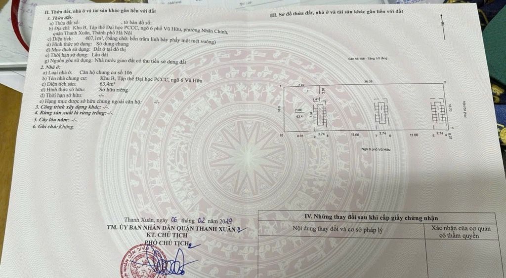 Bán nhà Vũ Hữu - diện tích 63,4m2 1 tầng - Mặt ngõ KD ô tô tránh - giá 7,9 tỷ