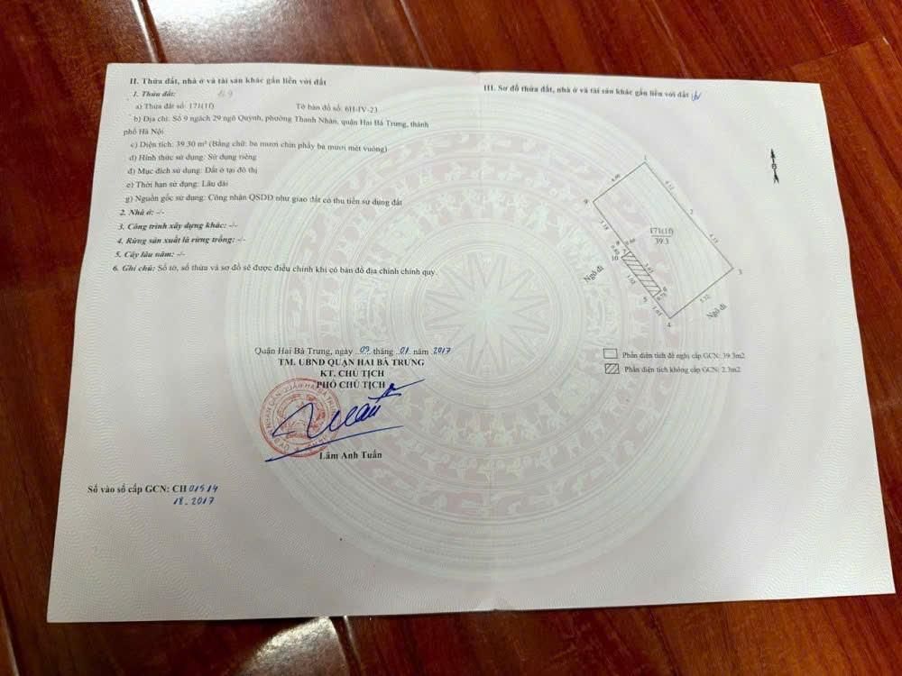 Bán nhà Ngõ Quỳnh - diện tích 39,3m2 5 tầng - Lô góc 2 mặt thoáng - giá 7,8 tỷ