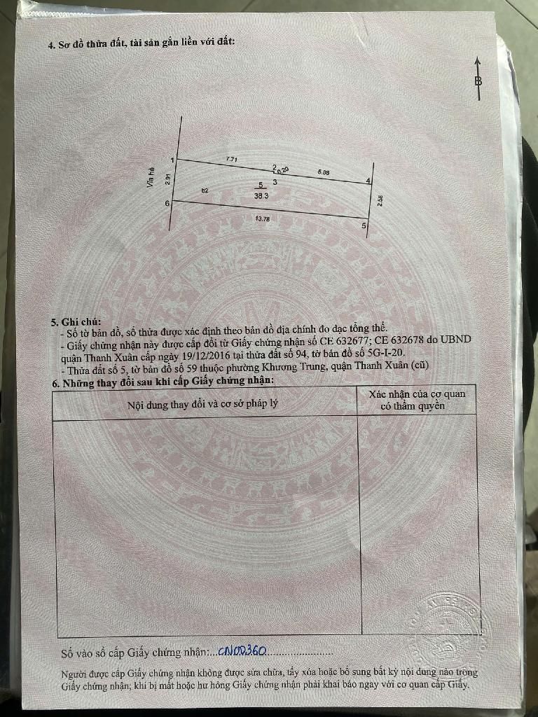 Bán nhà Vũ Tông Phan - diện tích 38,3m2 4 tầng - Mặt phố - giá 20,5 tỷ