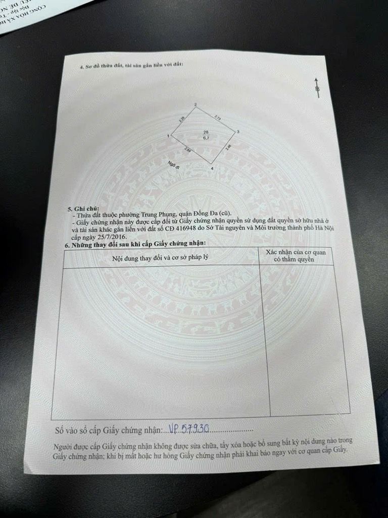 Bán nhà Ngõ Chợ Khâm Thiên - diện tích 6,7m2 4 tầng - Nhà đẹp hiếm có - giá 2,85 tỷ