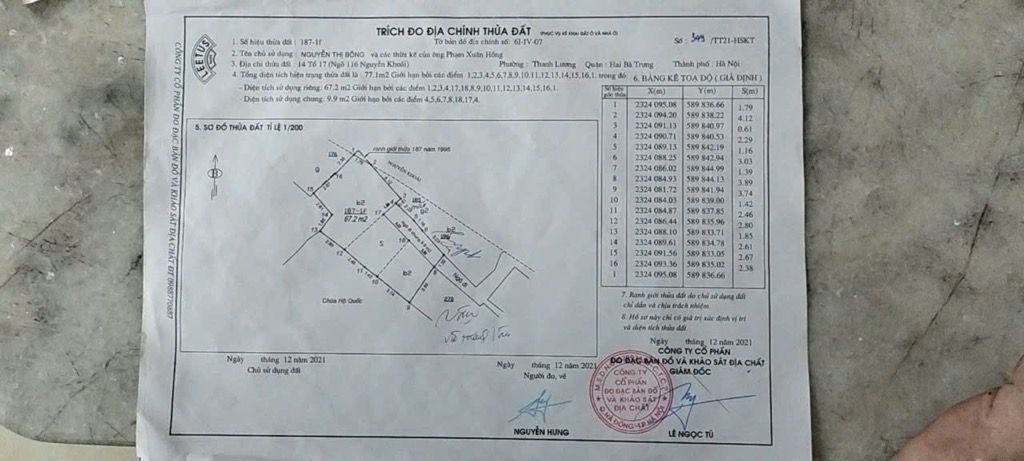 Bán nhà Nguyễn Khoái - diện tích 16m2 3 tầng - Nhà 3 tầng vẫn ở tốt - giá 1,8 tỷ