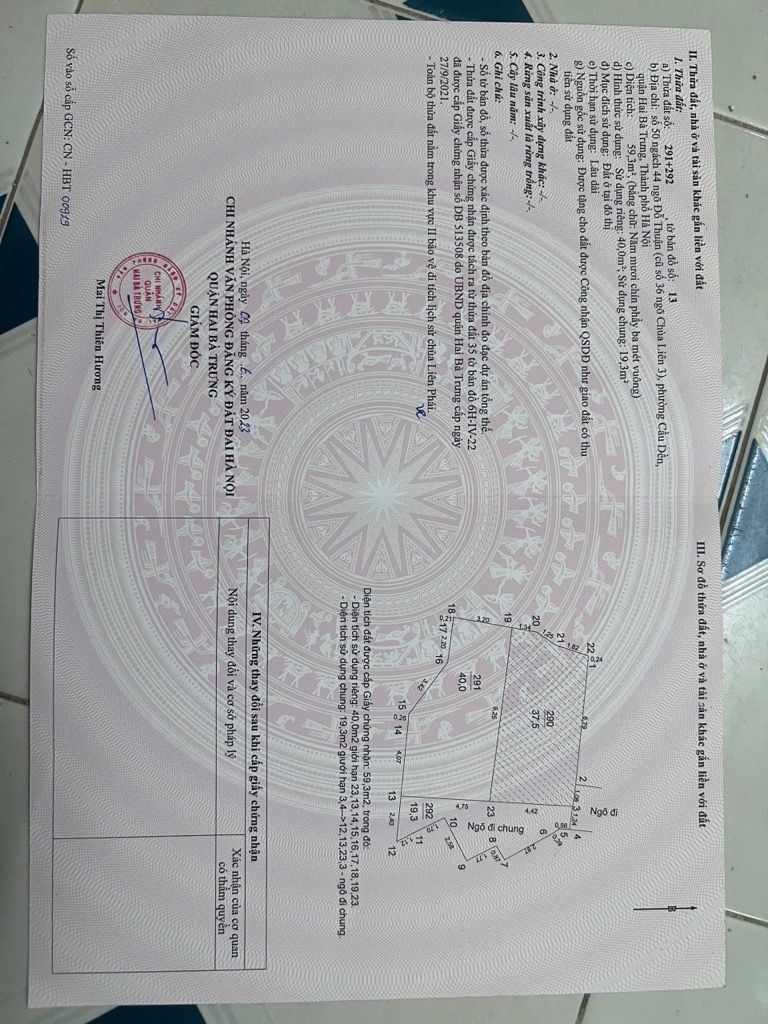 Bán nhà Ngõ Đỗ Thuận - diện tích 40m2 1 tầng - LÔ ĐẤT CÒN SÓT LẠI, TT HAI BÀ TRƯNG - giá 7,6 tỷ