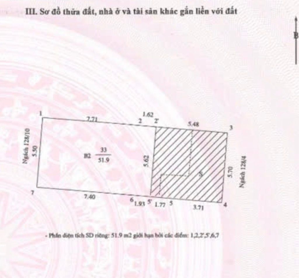 Bán nhà Hoàng Văn Thái - diện tích 52m2 3 tầng - Ngõ 128 - giá 14,15 tỷ