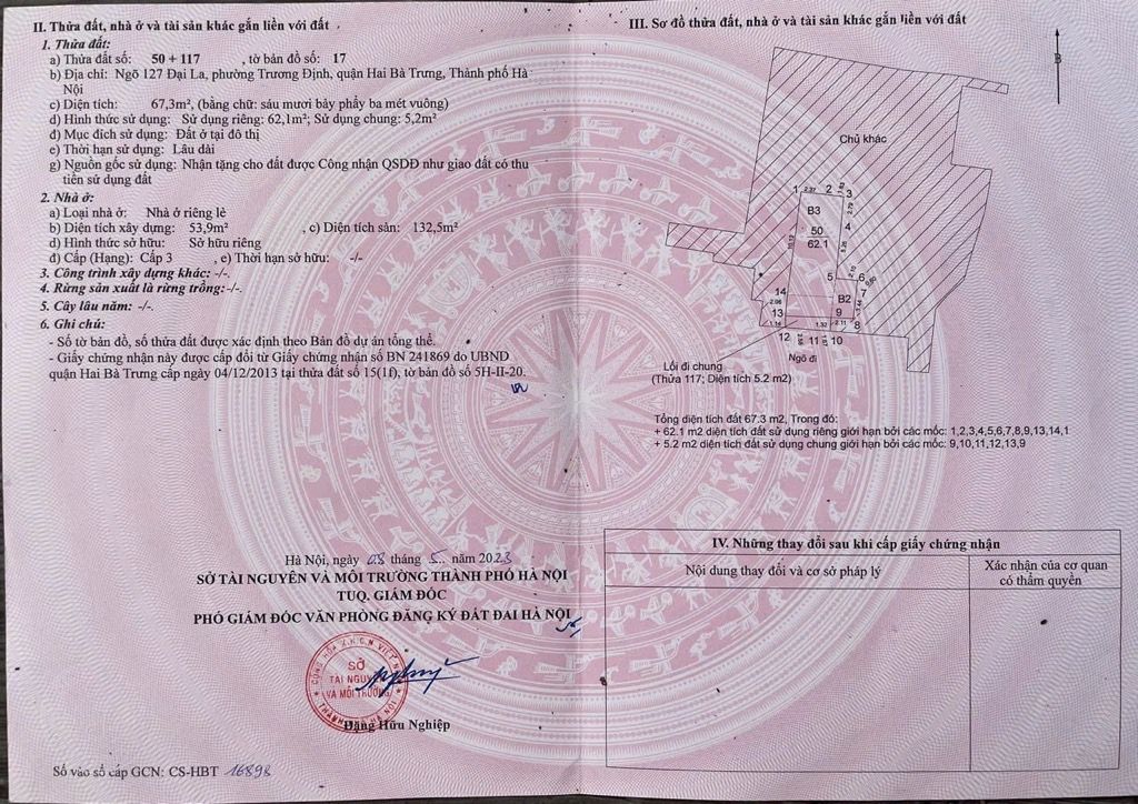 Bán nhà Thống Nhất - diện tích 62m2 6 tầng - Nhà lô góc 3 thoáng - giá 13,6 tỷ