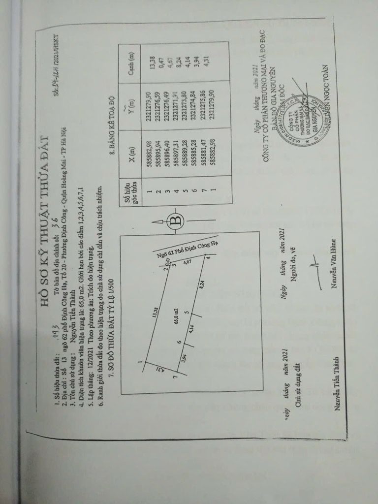 Bán nhà Định Công Hạ - diện tích 65m2 2 tầng - ngõ thông ô tô vào nhà - giá 4,5 tỷ