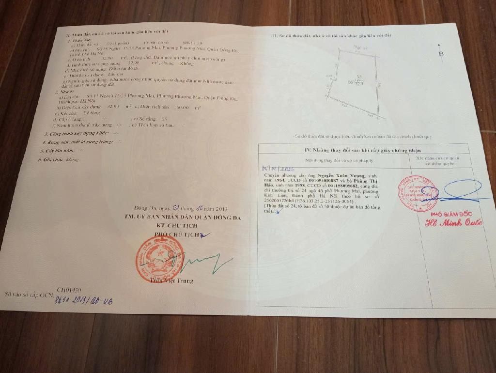 Bán nhà Phương Mai - diện tích 32,9m2 5 tầng - ô tô tránh - giá 9,168 tỷ