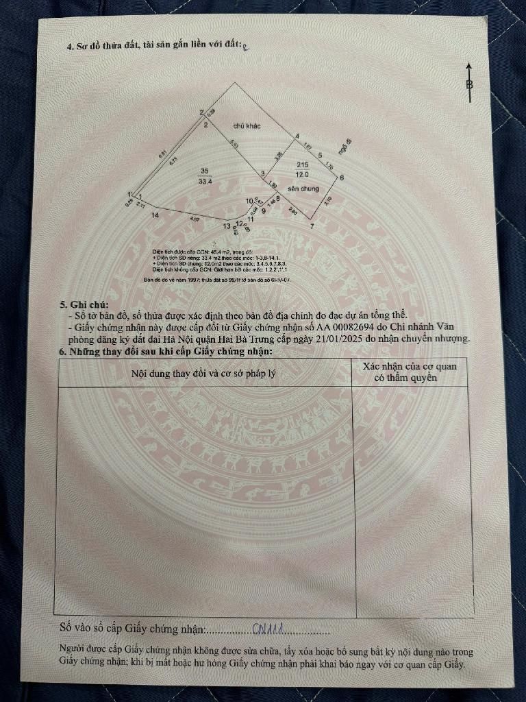 Bán nhà Trần Khát Chân - diện tích 33,4m2 4 tầng - ô tô đỗ gần - giá 7,6 tỷ