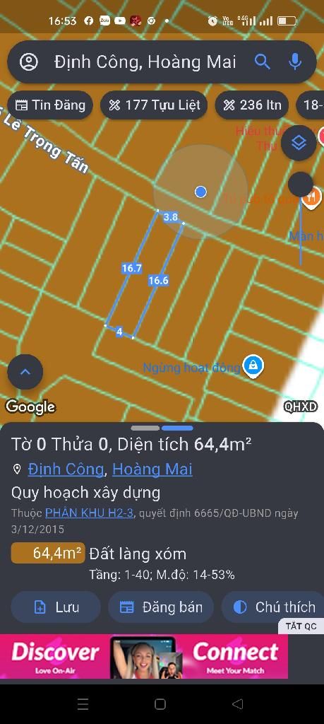 Bán nhà Lê Trọng Tấn - diện tích 63m2 3 tầng - Ngõ ô tô thông - giá 20 tỷ
