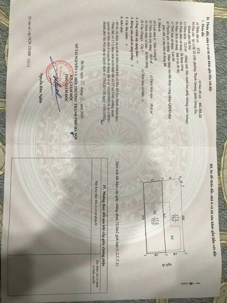 Bán nhà Thịnh Quang - diện tích 72m2 7 tầng - GẦN NGÃ TƯ SỞ - giá 22,5 tỷ