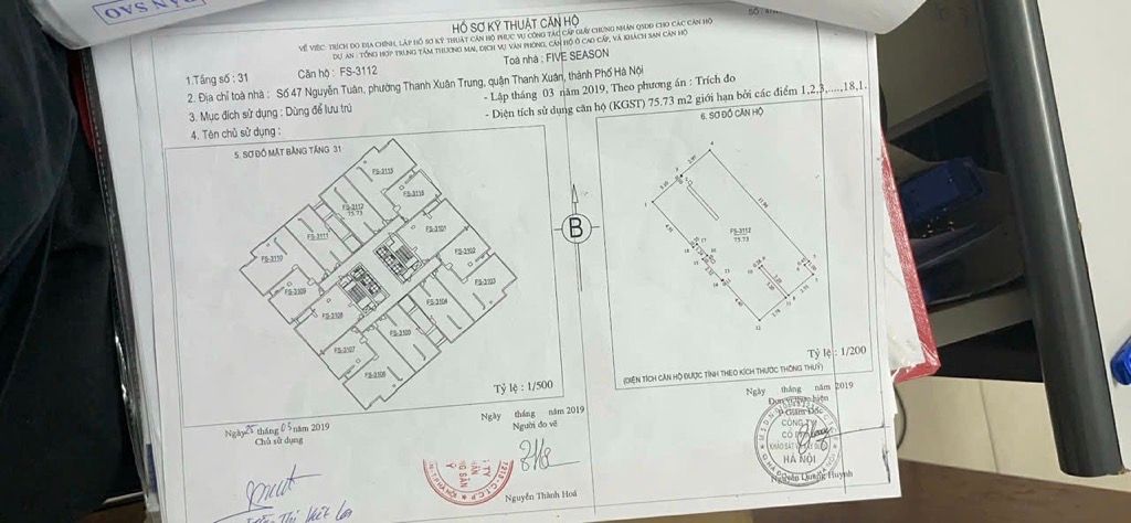 Bán nhà Nguyễn Tuân - diện tích 76m2 1 tầng - Chung cư GoldSeason - giá 6,5 tỷ