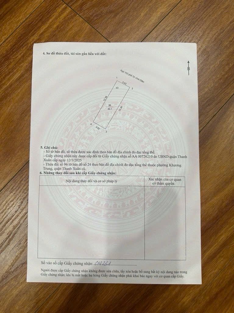 Bán nhà Tô Vĩnh Diện - diện tích 43,1m2 4 tầng - ÔTÔ VÀO NHÀ - giá 15,6 tỷ