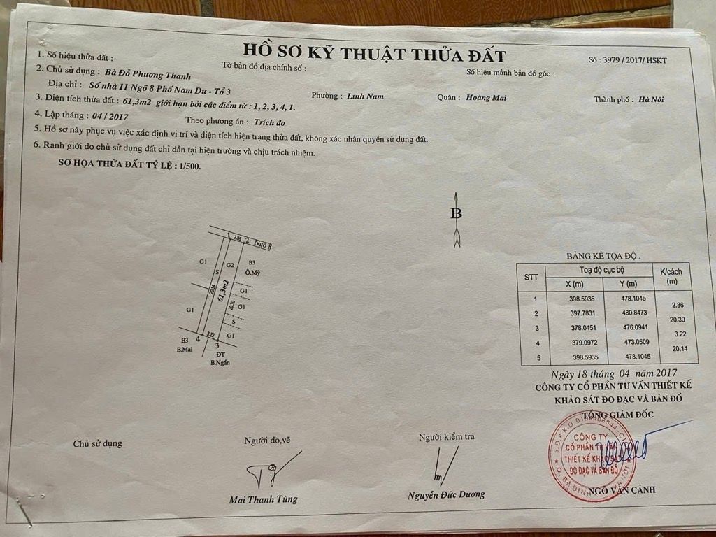 Bán nhà Nam Dư - diện tích 60.7m2 2 tầng - Nhà Đẹp Chưa Sổ - Mặt ngách thông - Lô góc thoáng sáng - giá 6,5 tỷ