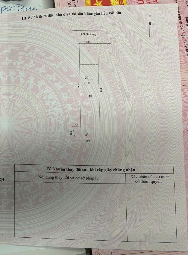 Bán nhà Tân Mai - diện tích 73m2 4 tầng - Ngõ Ô Tô - giá 22,5 tỷ