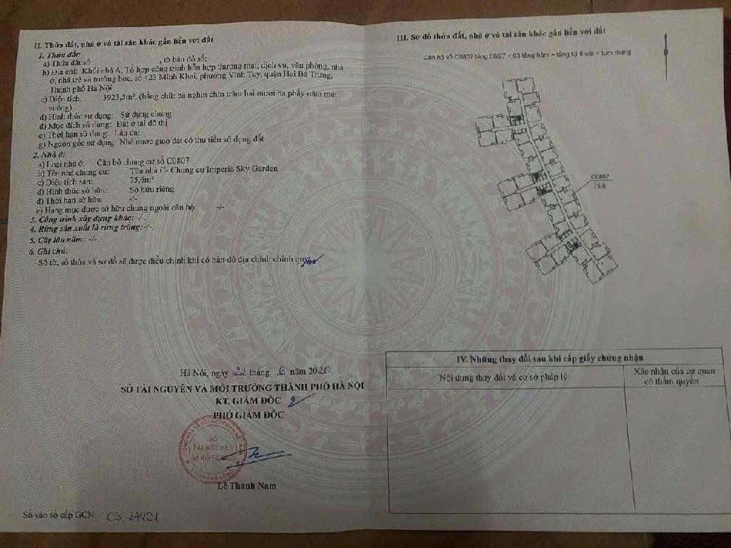 Bán nhà Minh Khai - diện tích 75.6m2 8 tầng - view nội khu - giá 8,5 tỷ