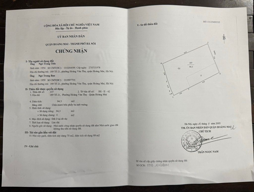 Bán nhà Gốc Đề - diện tích 95m2 2 tầng - Mảnh đất vàng mặt ngõ thông - giá 19,5 tỷ