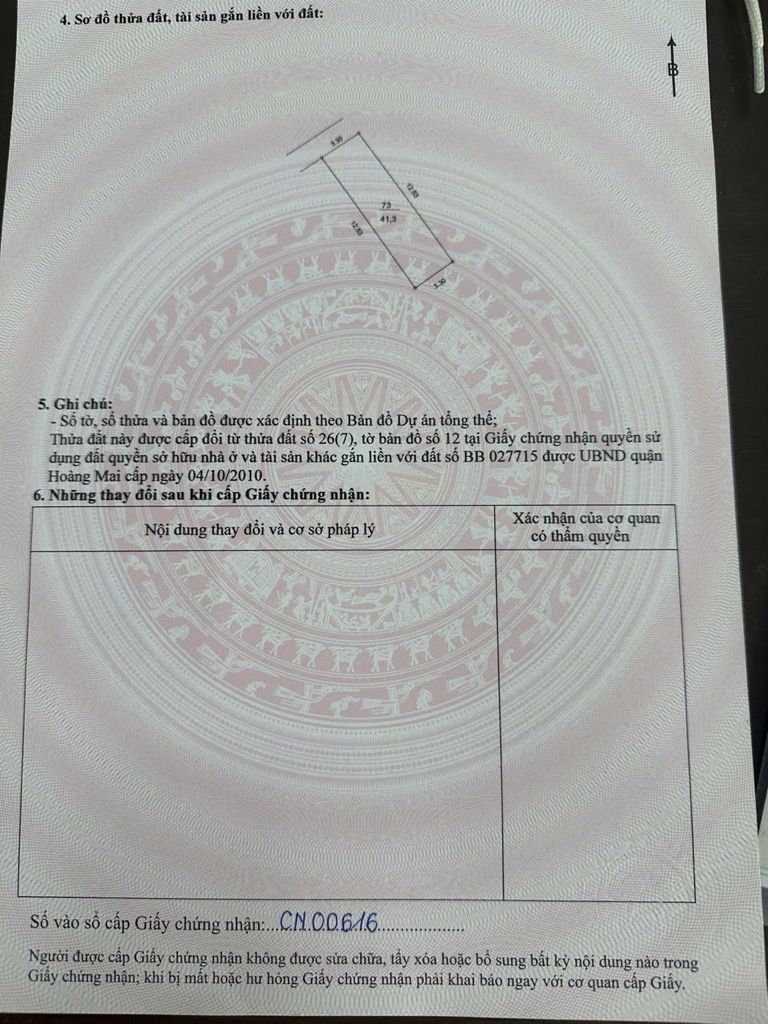 Bán nhà Kim Giang - diện tích 41,3m2 5 tầng - gần ô tô - giá 10,5 tỷ