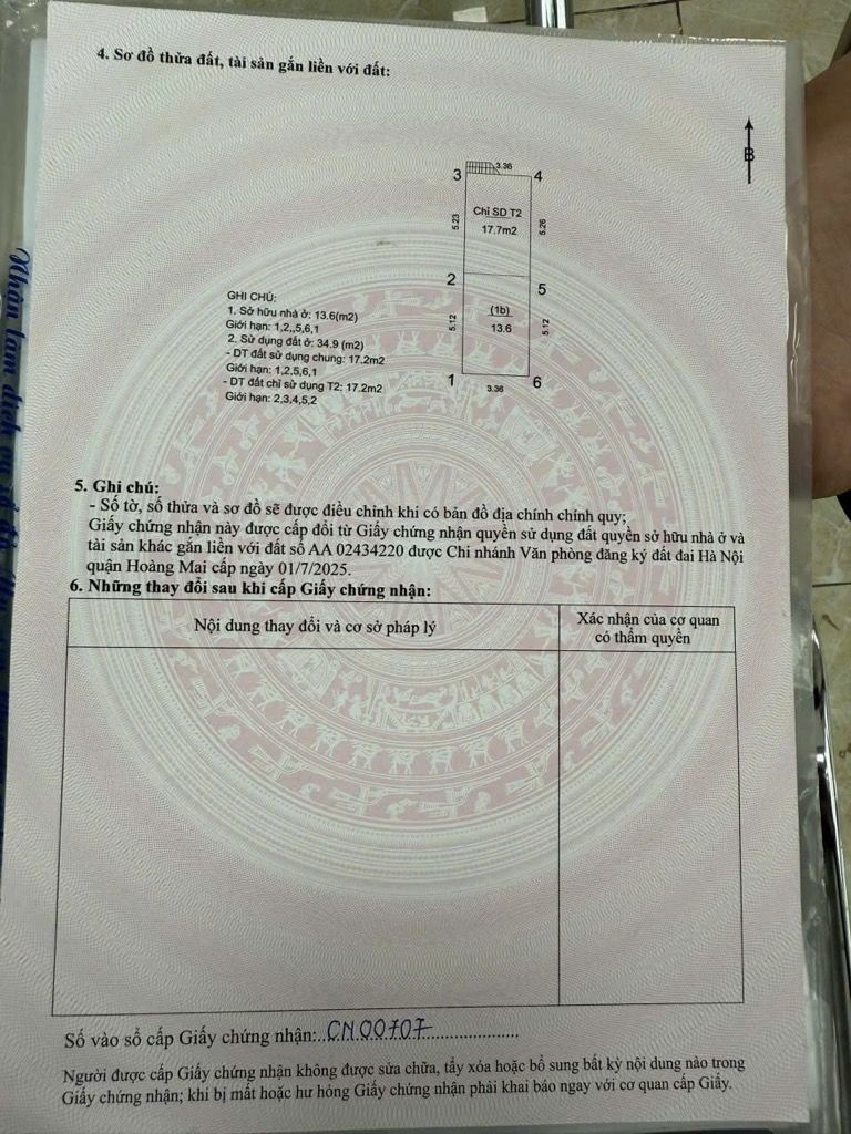 Bán nhà Nguyễn An Ninh - diện tích 34,9m2 4 tầng - Gần phố, ngõ thông xe ba gác - giá 5,3 tỷ