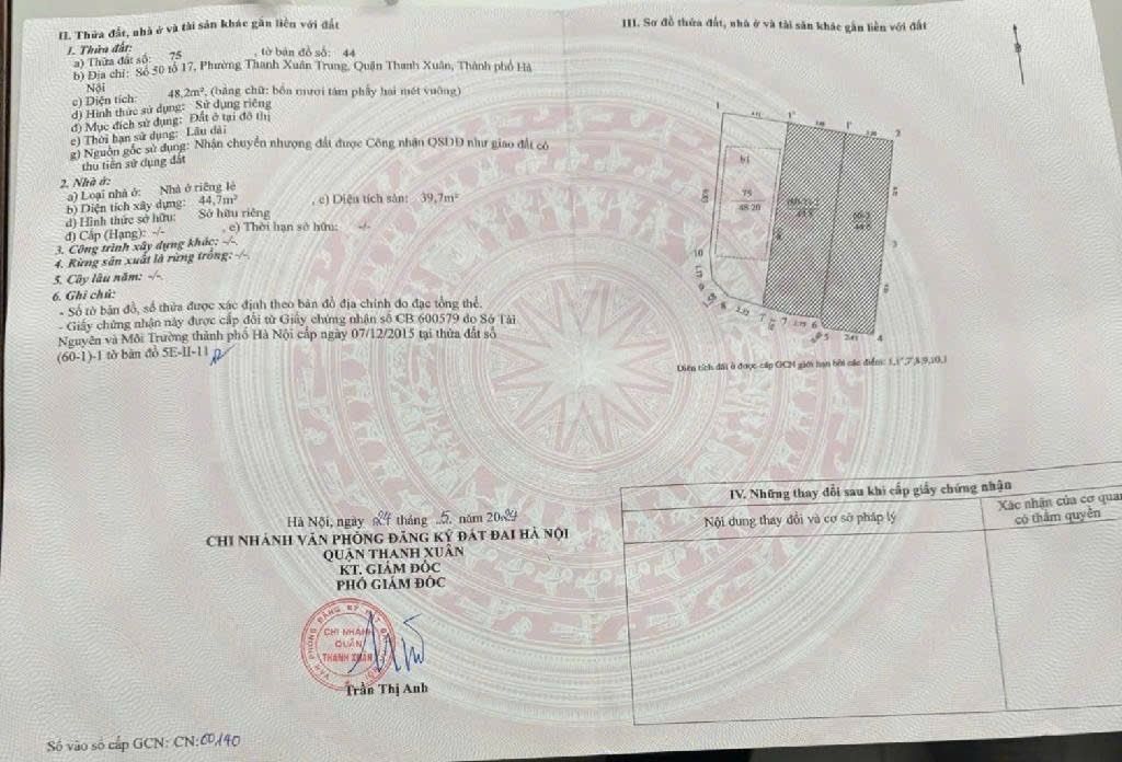 Bán nhà Nguyễn Trãi - diện tích 48m2 5 tầng - Lô góc - giá 9,5 tỷ
