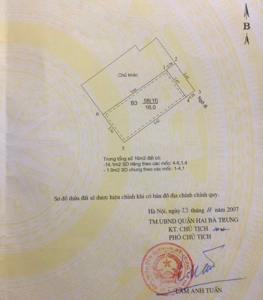 Bán nhà Trần Khát Chân - diện tích 16m2 5 tầng - nhà dân xây - giá 5 tỷ