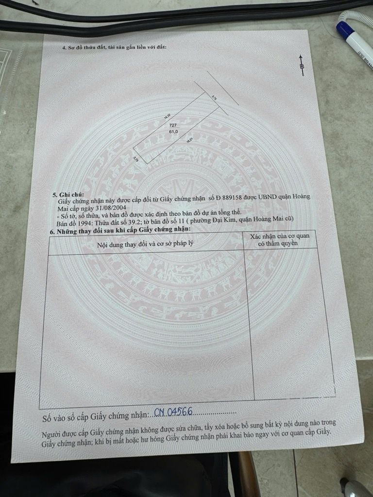 Bán nhà Kim Giang - diện tích 61m2 4 tầng - ô tô đỗ cửa - giá 12,3 tỷ