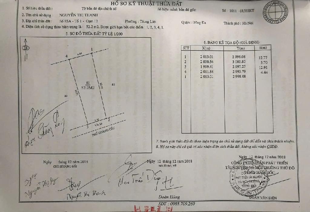 Bán nhà Hoàng Cầu - diện tích 52.2m2 4 tầng - Mặt phố kinh doanh - giá 11,6 tỷ