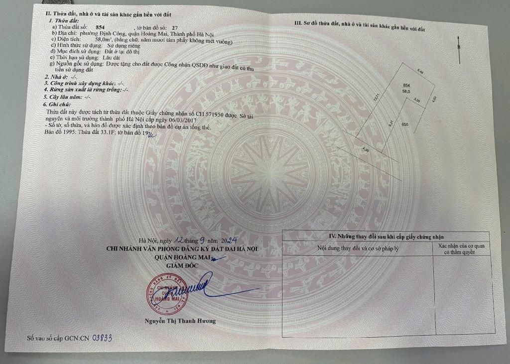 Bán nhà Định Công Thượng - diện tích 58m2 5 tầng - Ngõ 5 tạ vào tận cửa - giá 13,9 tỷ