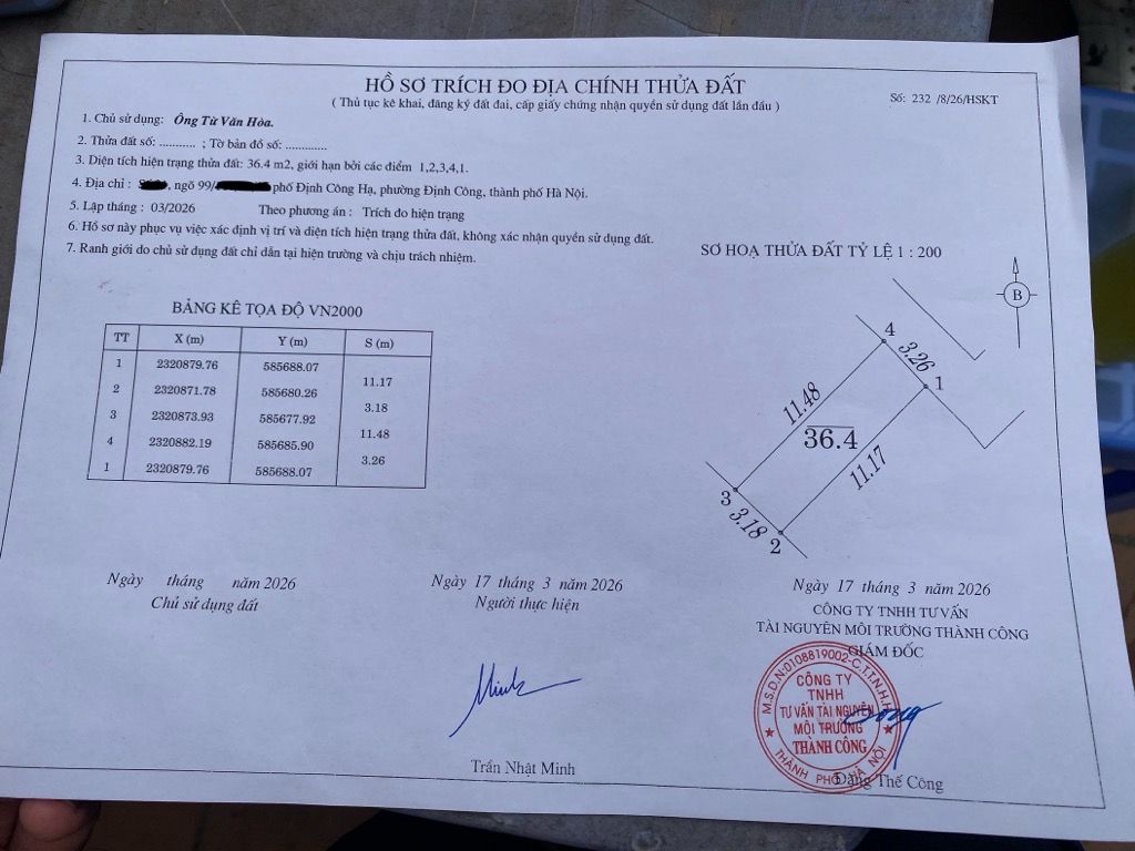 Bán nhà Định Công Hạ - diện tích 36.4m2 2 tầng - 2 mặt thoáng - giá 2,5 tỷ
