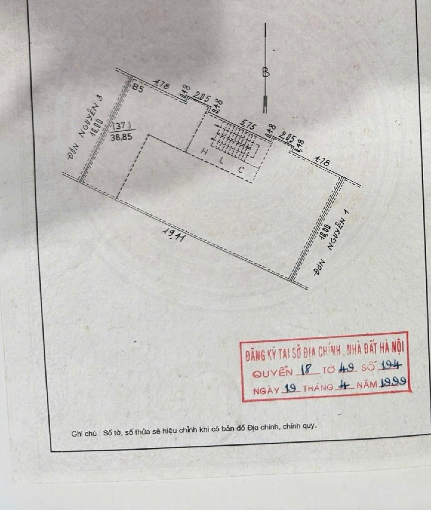 Bán nhà Tập thể Thổ Quan - diện tích 38,9m2 1 tầng - 2 phòng ngủ - giá 5,25 tỷ