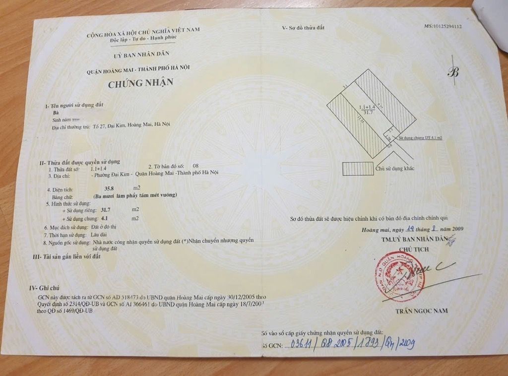 Bán nhà Kim Giang - diện tích 31,7m2 4 tầng - nhà dân đẹp - giá 7,6 tỷ