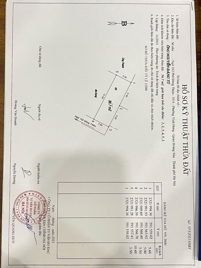 Bán nhà Vĩnh Hưng - diện tích 37m2 2 tầng - ô tô đỗ cổng - giá 3,5 tỷ