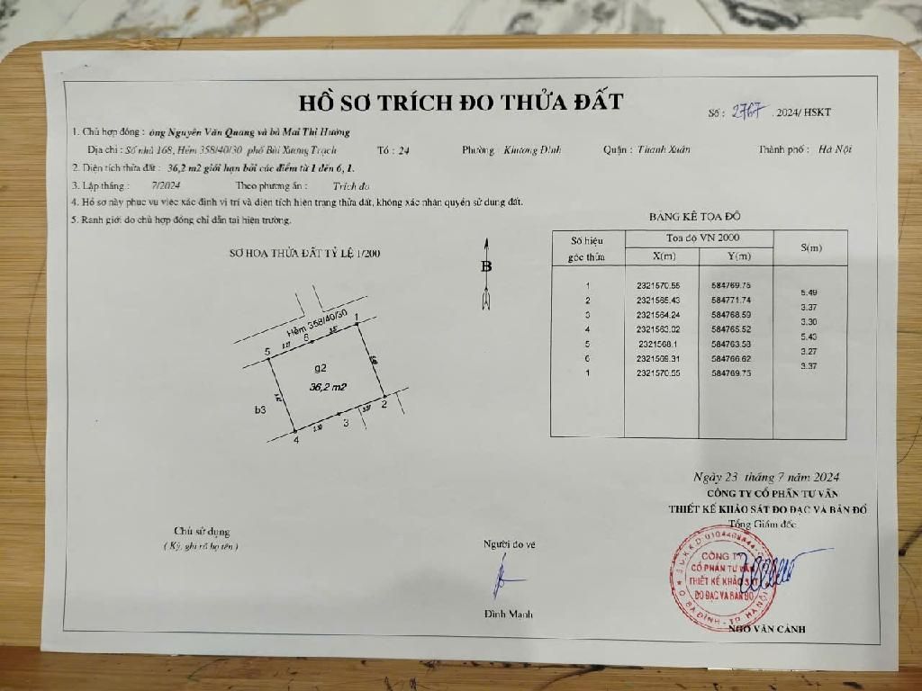 Bán nhà Bùi Xương Trạch - diện tích 37m2 2 tầng - gần ô tô - giá 3,65 tỷ