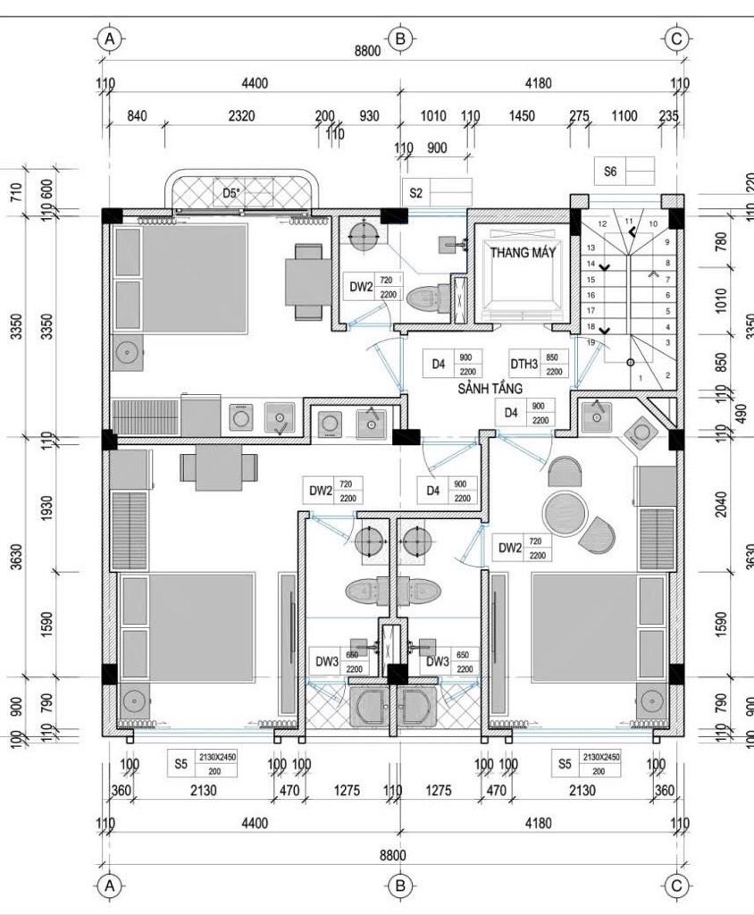 Bán nhà Tô Vĩnh Diện - diện tích 69,7m2 7 tầng - Thang máy, 2 mặt ngõ - giá 19,6 tỷ