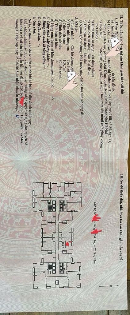 Bán nhà KĐT Vinhomes Times City - diện tích 109.7m2 12 tầng - View Bể Bơi - giá 16,5 tỷ