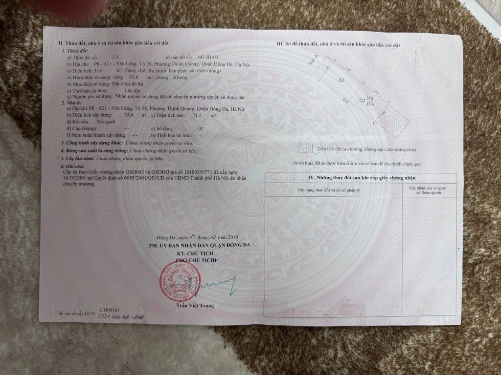 Bán nhà Thái Thịnh - diện tích 35,6m2 4 tầng - Đang cập nhật - giá 13,5 tỷ