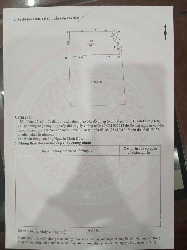 Bán nhà Minh Khai - diện tích 44m2 1 tầng - đất 2 thoáng - giá 8,5 tỷ