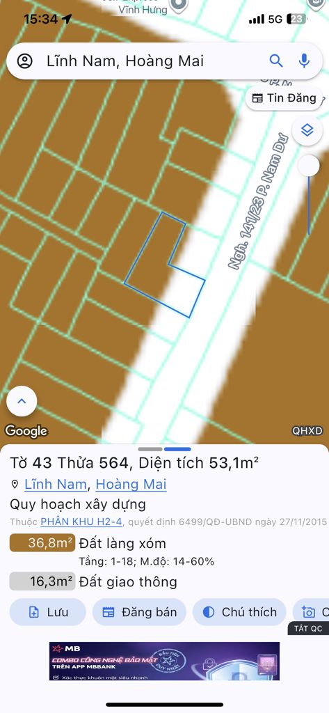 Bán nhà Nam Dư - diện tích 58m2 2 tầng - ô tô đỗ cửa - giá 8,6 tỷ