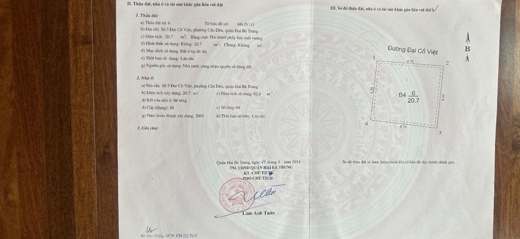 Bán nhà Đại Cồ Việt - diện tích 20,7m2 4 tầng - mặt phố hiếm có - giá 17,8 tỷ