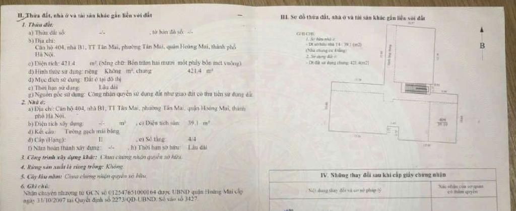 Bán nhà Tân Mai - diện tích 65m2 1 tầng - Lô góc - giá 3,99 tỷ