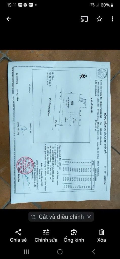 Bán nhà Thanh Nhàn - diện tích 58m2 1 tầng - Mặt phố vỉa hè ô tô tránh - giá 11 tỷ