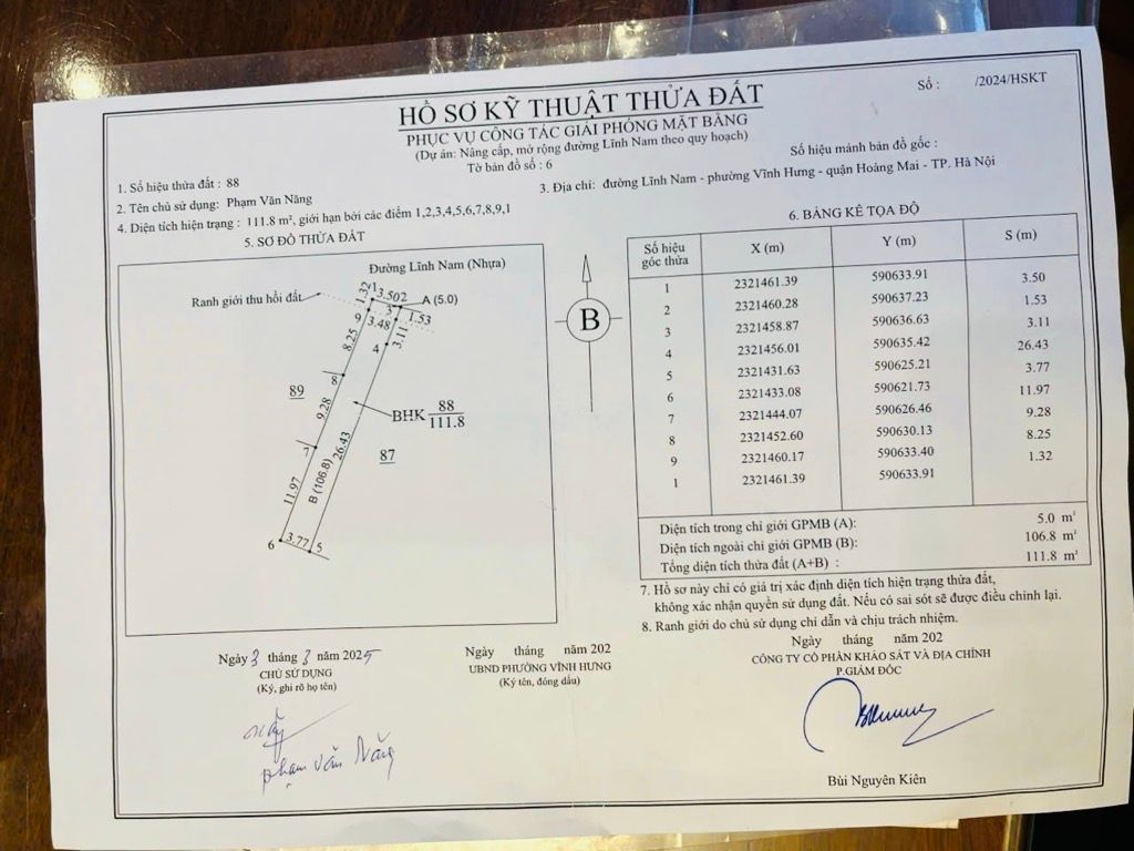 Bán nhà Lĩnh Nam - diện tích 106.8m2 1 tầng - Mặt phố kinh doanh - giá 19 tỷ