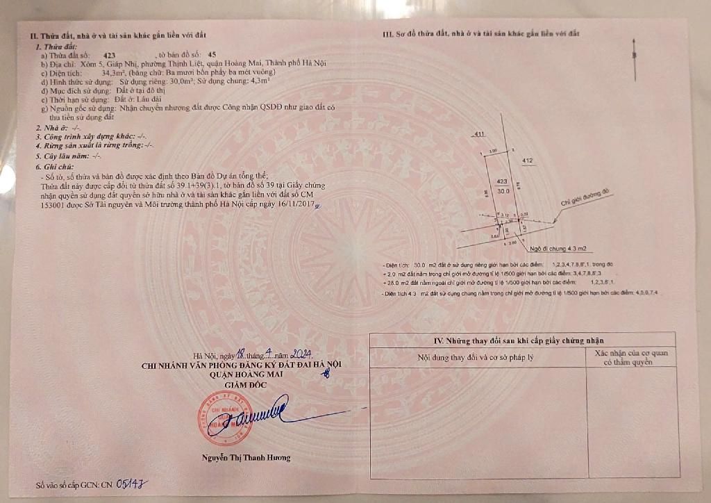 Bán nhà Giáp Nhị - diện tích 30m2 6 tầng - gần ô tô - giá 7,9 tỷ