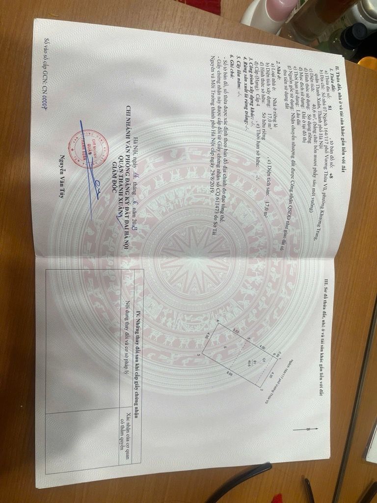 Bán nhà Vương Thừa Vũ - diện tích 41m2 5 tầng - Ô TÔ ĐỖ TẬN CỬA - giá 12,8 tỷ