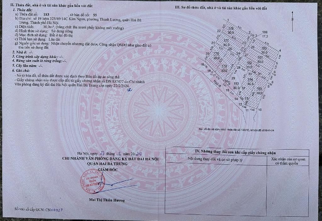 Bán nhà Kim Ngưu - diện tích 30m2 5 tầng - ô tô đỗ cửa - giá 9,8 tỷ