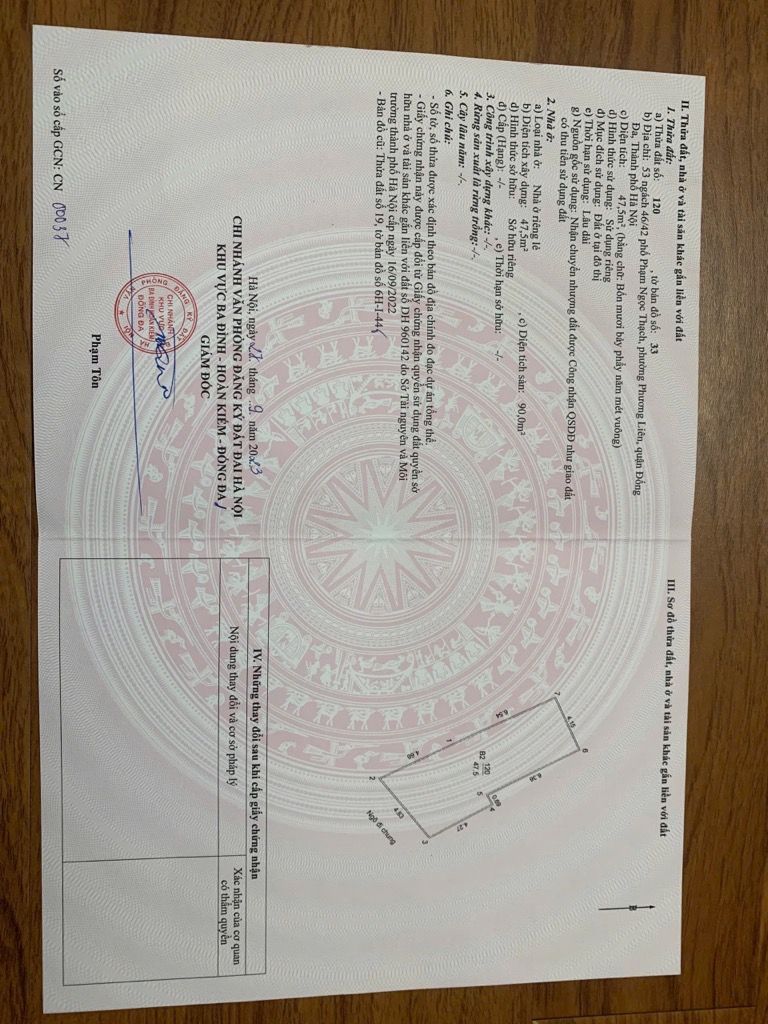 Bán nhà Phạm ngọc Thạch - diện tích 47,5m2 3 tầng - khu Vip - giá 11,5 tỷ