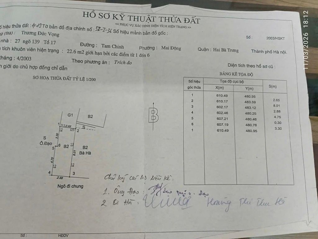 Bán nhà Tam Trinh - diện tích 22.6m2 3 tầng - Vị trí cực đẹp, gần phố - giá 3,3 tỷ