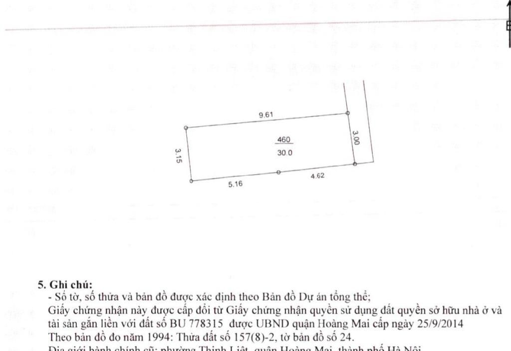 Bán nhà Nguyễn Chính - diện tích 30m2 5 tầng - ô tô tránh - giá 7,5 tỷ