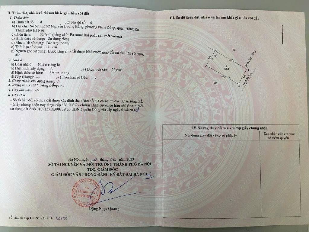 Bán nhà Nguyễn Lương Bằng - diện tích 32,6m2 4 tầng - Lô góc hai thoáng - giá 10,5 tỷ