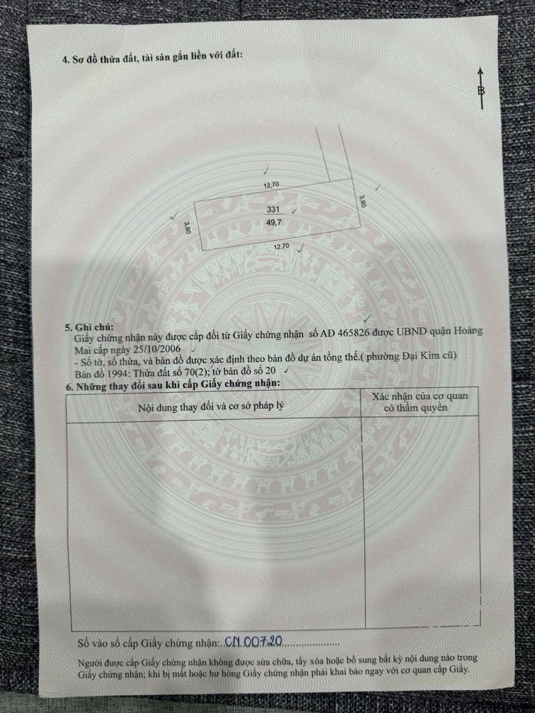 Bán nhà Đại Từ - diện tích 50m2 1 tầng - Đất hiếm, giá chào 155tr/m2 - giá 7,6 tỷ