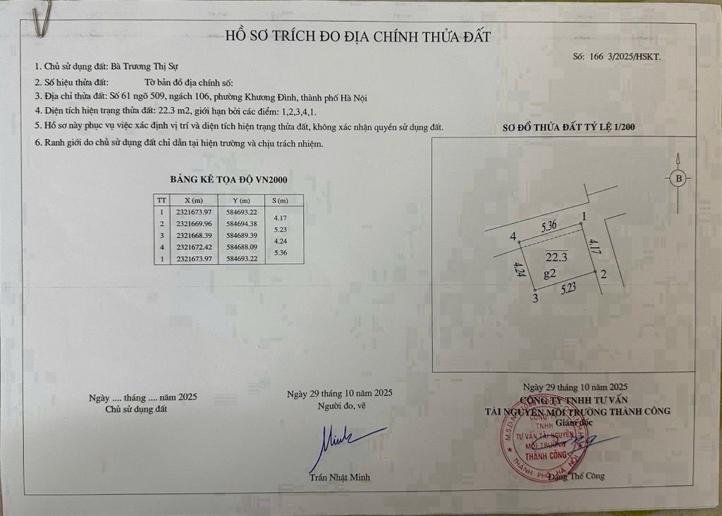 Bán nhà Vũ Tông Phan - diện tích 23m2 3 tầng - Lô góc thoáng sáng - giá 3,05 tỷ